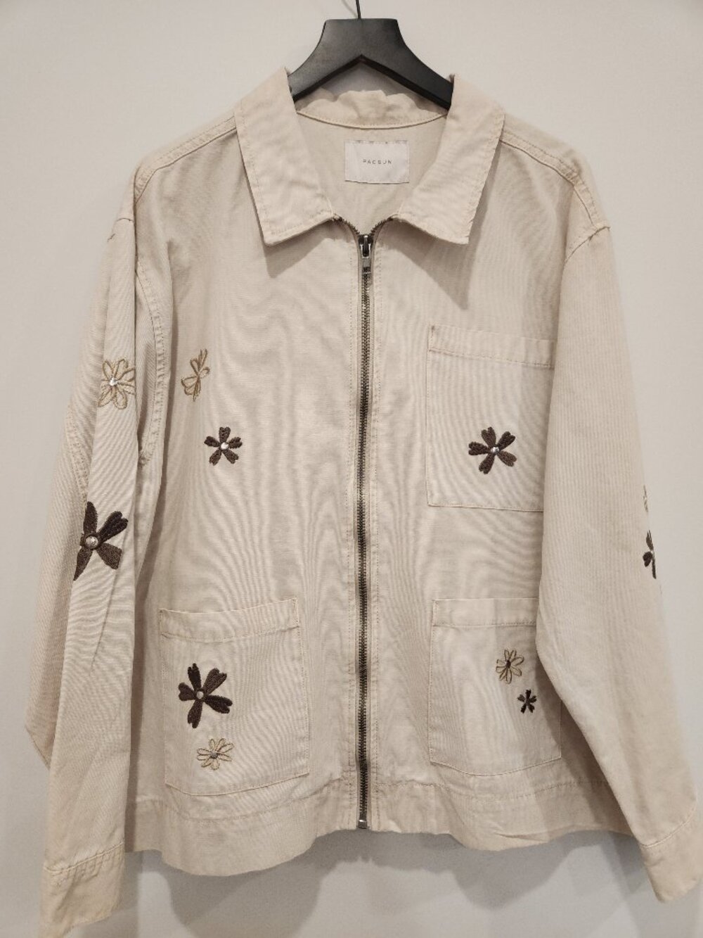 PacSun Floral Embroidered Cotton Utility Jacket XL